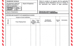 危險品申報單(樣例)